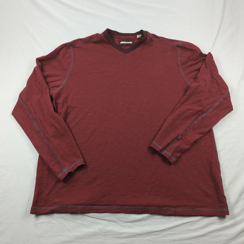 32 Bar Blues Shirt Mens 2XL Red Long Sleeve 100% Cotton Soft Casual